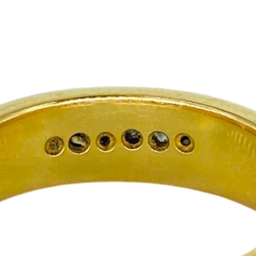 Vintage Homme 0.10 Carat Diamonds Band Ring 18k Gold Pour hommes en vente