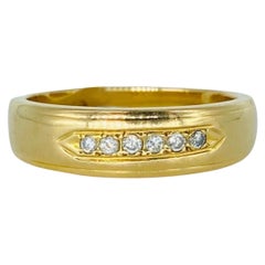 Anello da uomo vintage con diamanti da 0,10 carati in oro 18k