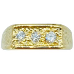 Herren 3-Stein-Ring mit 0,50 Karat Diamanten im Nugget-Stil
