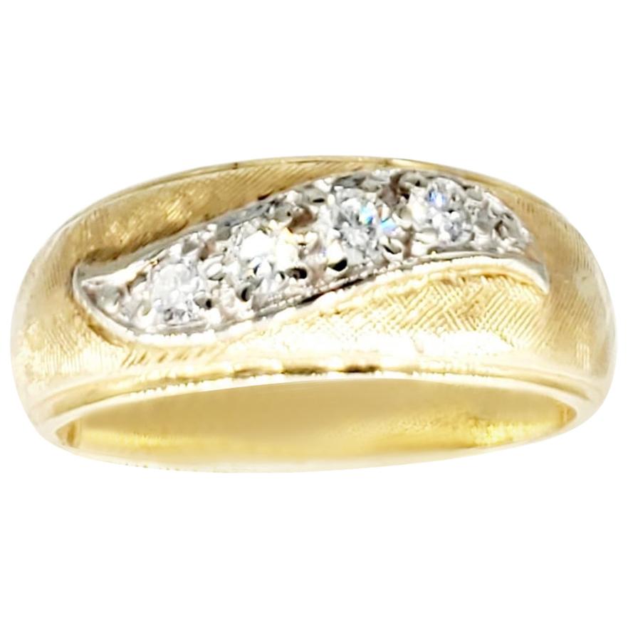 Vintage Men’s 0.60 Carat Diamond Woven Design Wedding Band Ring For Sale