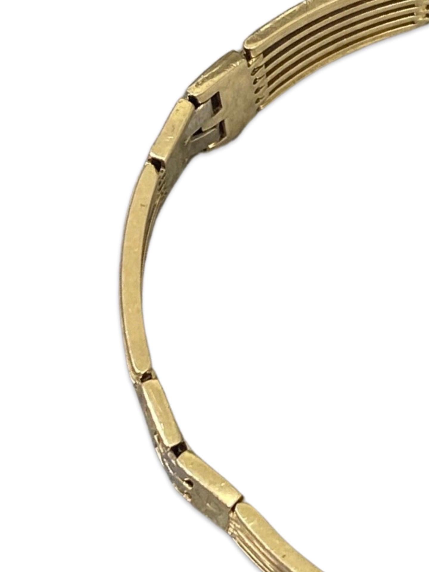 Vintage Men’s 10mm Fancy Screw Design Bracelet 14k Gold 8.5 Inch  For Sale 9