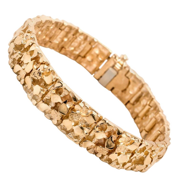 Gold nugget bracelet mens