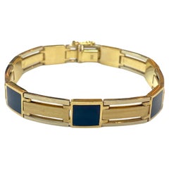 Vintage Men's 14K Gold & Onyx Bracelet