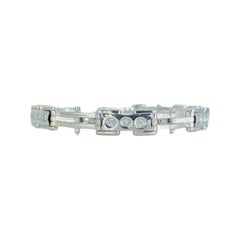 Vintage Men’s 1.98 Total Carat Weight Diamond Fancy Link Bracelet Italy 18k