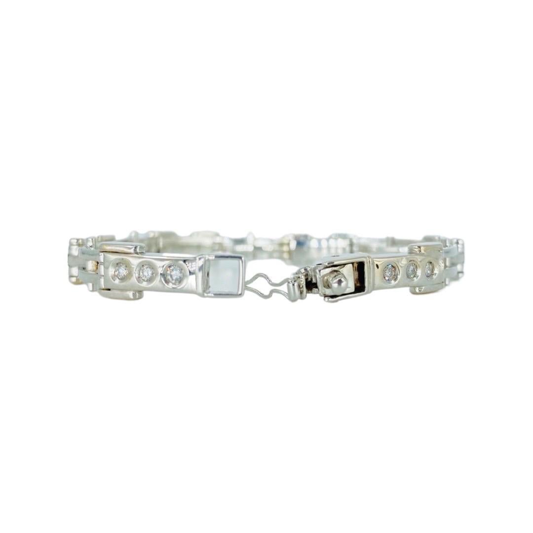 Vintage Men's 1,98 Gesamtkarat Gewicht Diamant Fancy Link Armband Italien 18k im Zustand „Gut“ im Angebot in Miami, FL