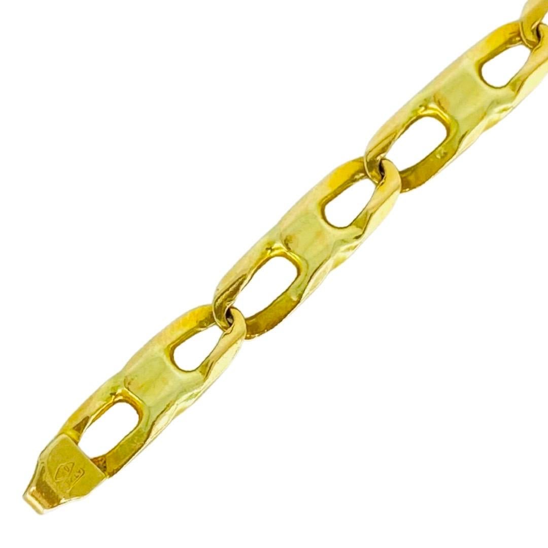 Bracelet vintage à maillons courbés fantaisie en or 14 carats pour hommes Excellent état - En vente à Miami, FL
