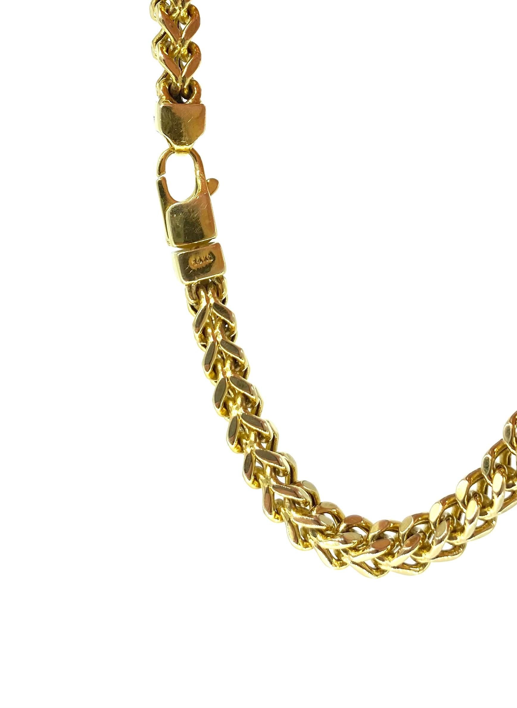 Women's or Men's Vintage Men’s Franco Link Bracelet 14k Gold