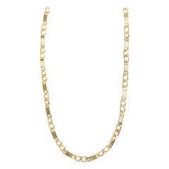 Vintage Hommes 6mm Fancy Boxed Curbed Link Chain 14k