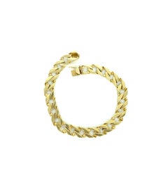 Vintage Men’s Fancy Curbed Cuban Link Bracelet 14k Gold