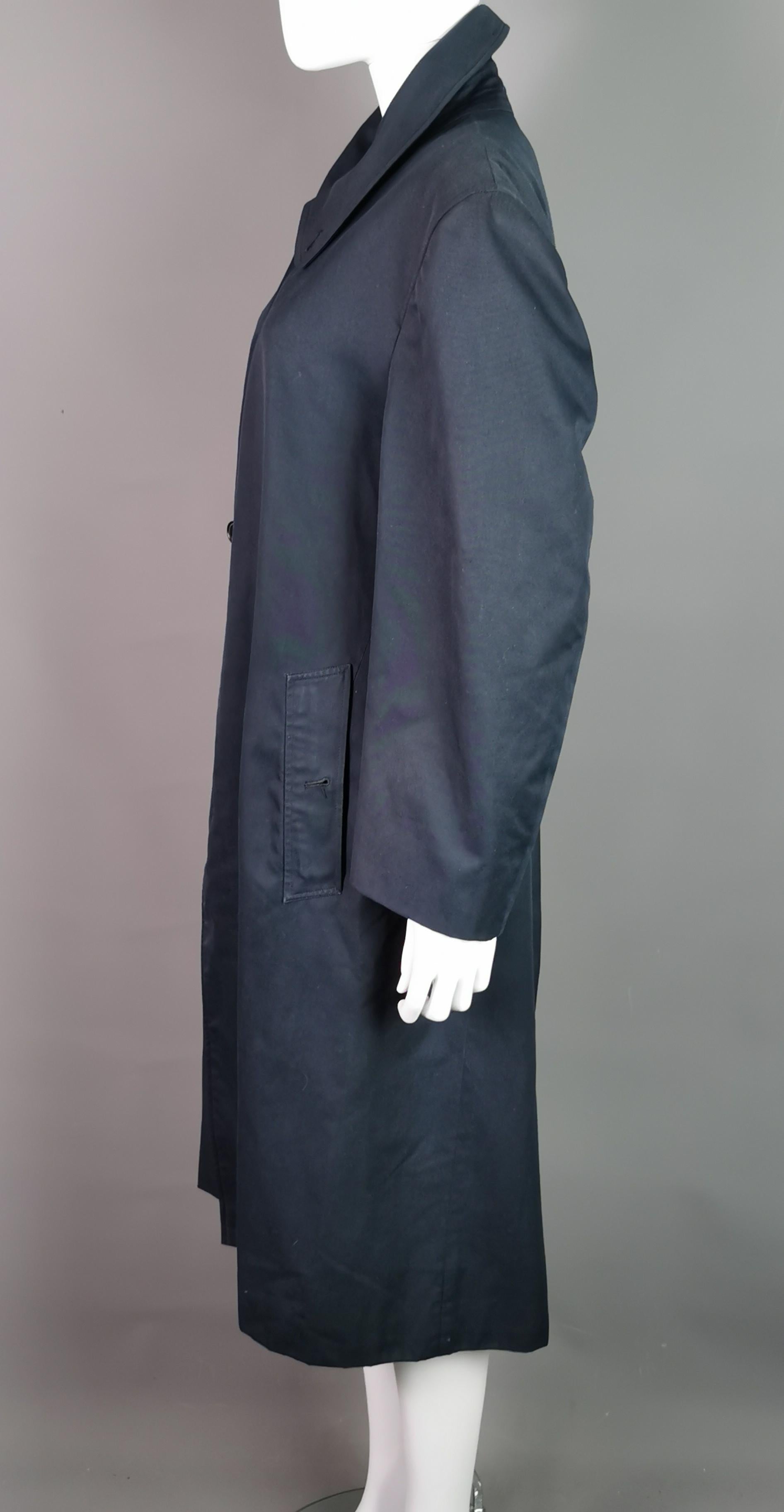 Vintage mens Burberry navy trench coat, mac  1