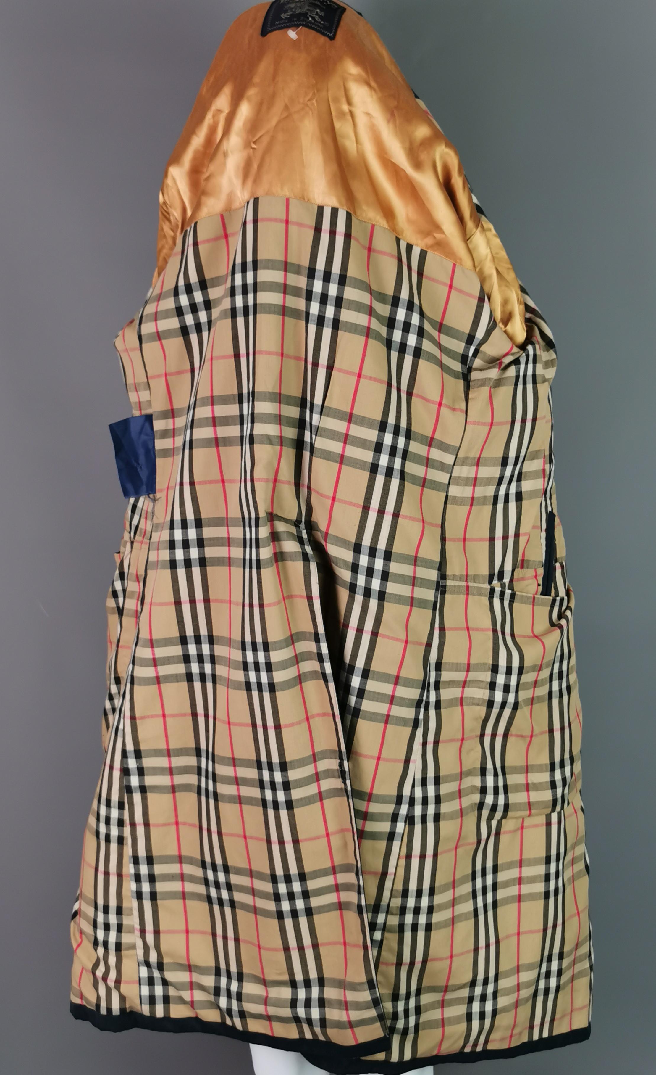Vintage mens Burberry navy trench coat, mac  3