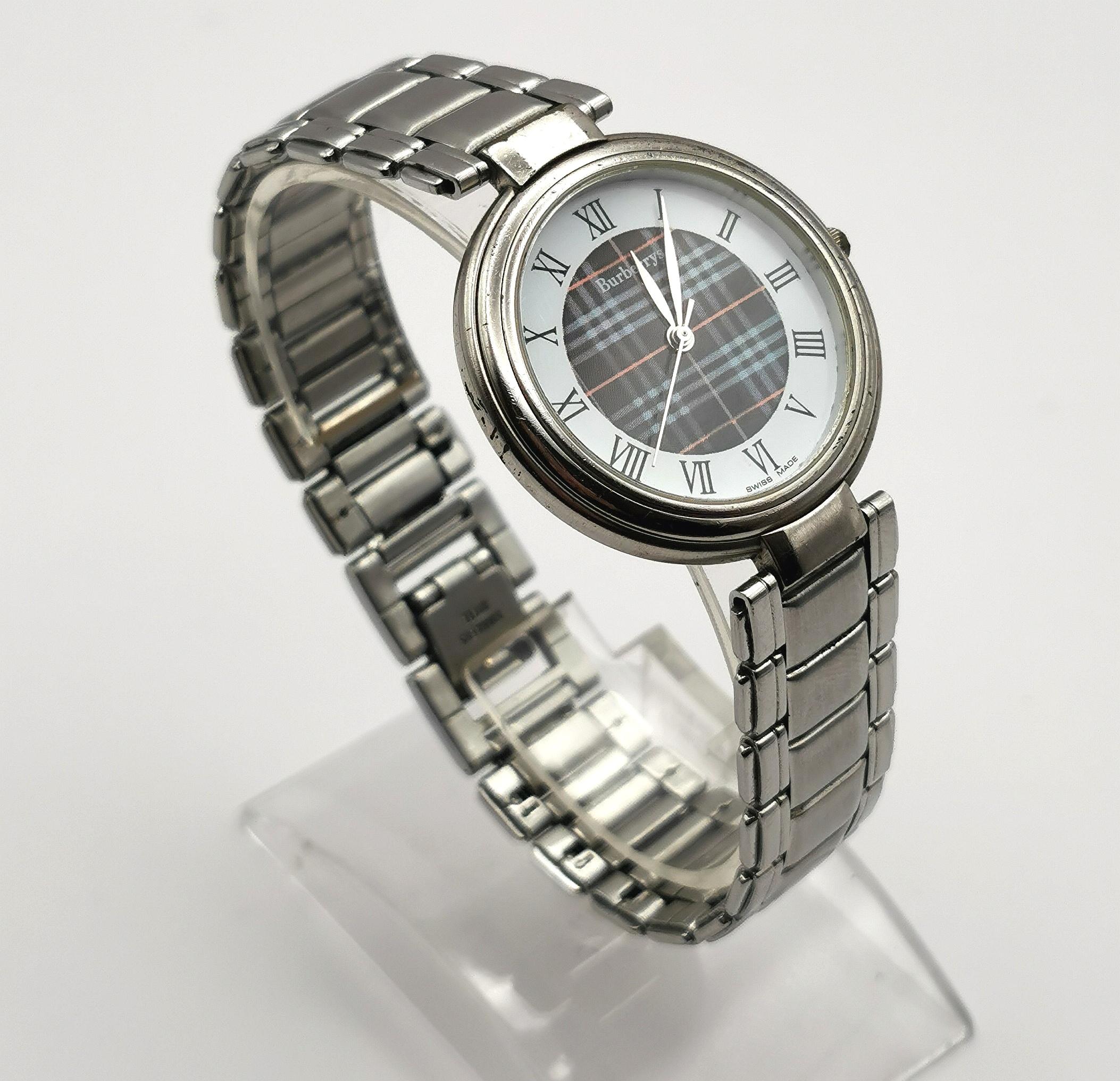 Montre-bracelet vintage en acier Burberry pour homme 6