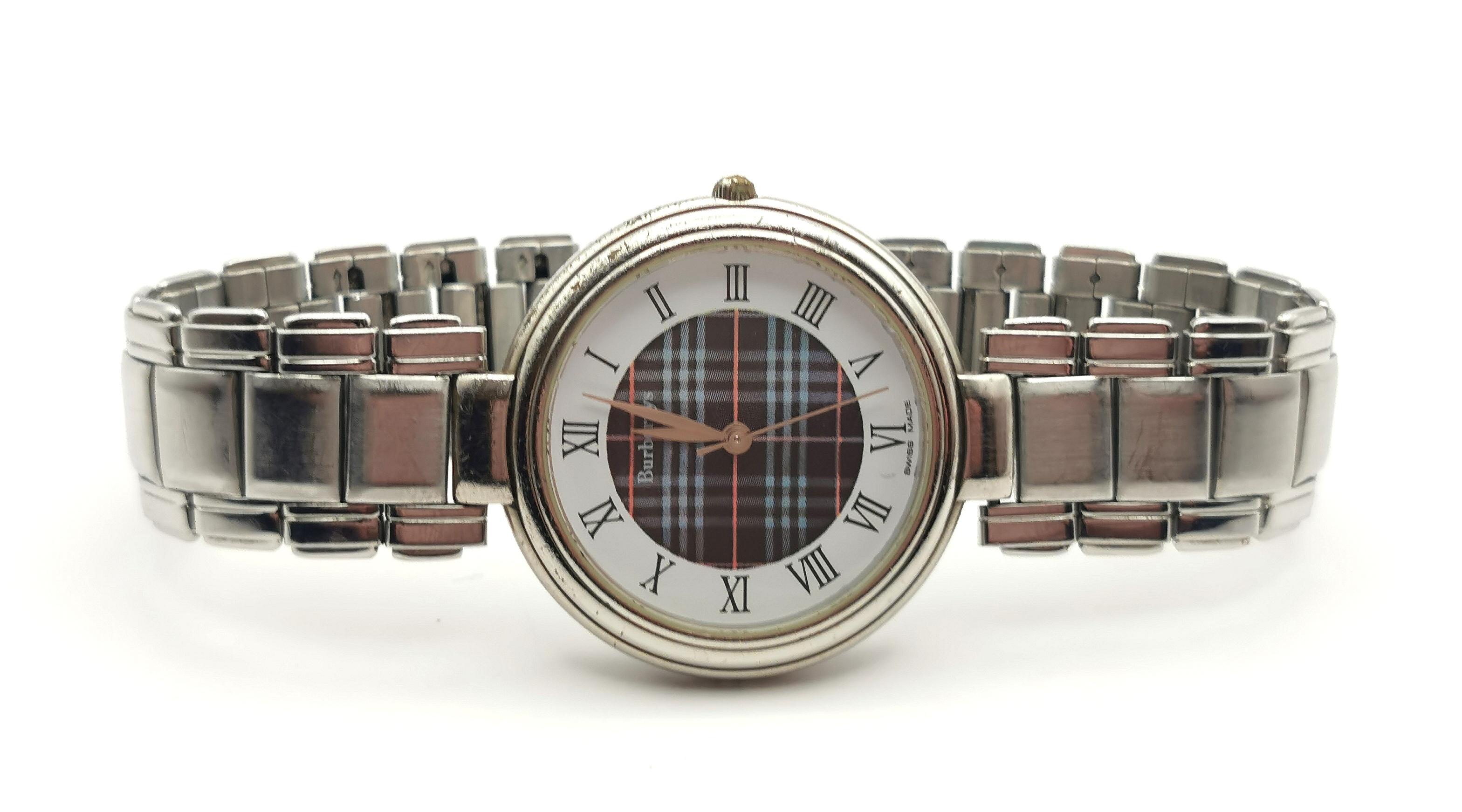 Montre-bracelet vintage en acier Burberry pour homme État moyen à NEWARK, GB