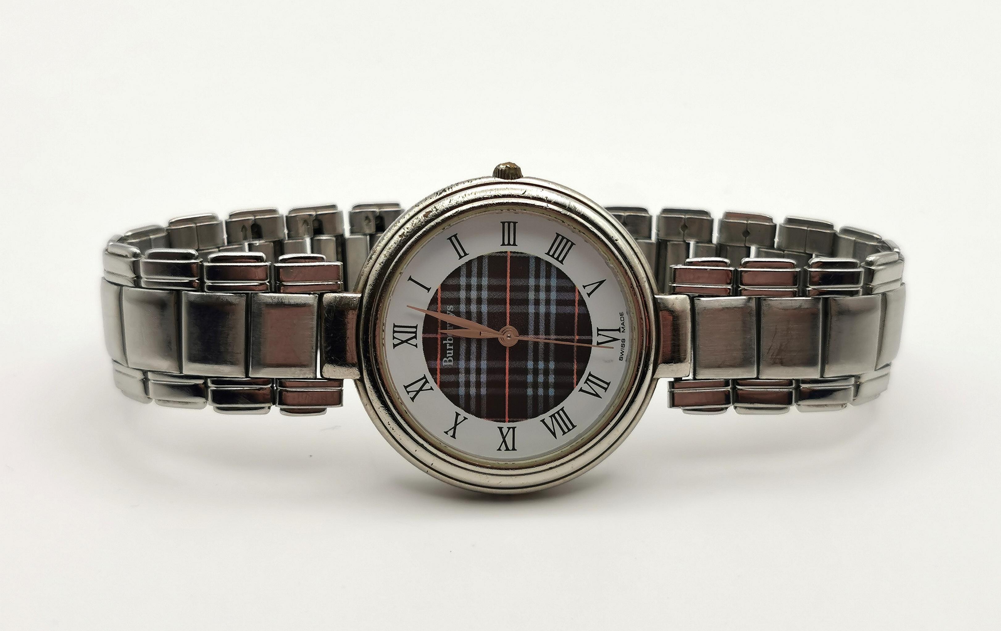 Montre-bracelet vintage en acier Burberry pour homme 1