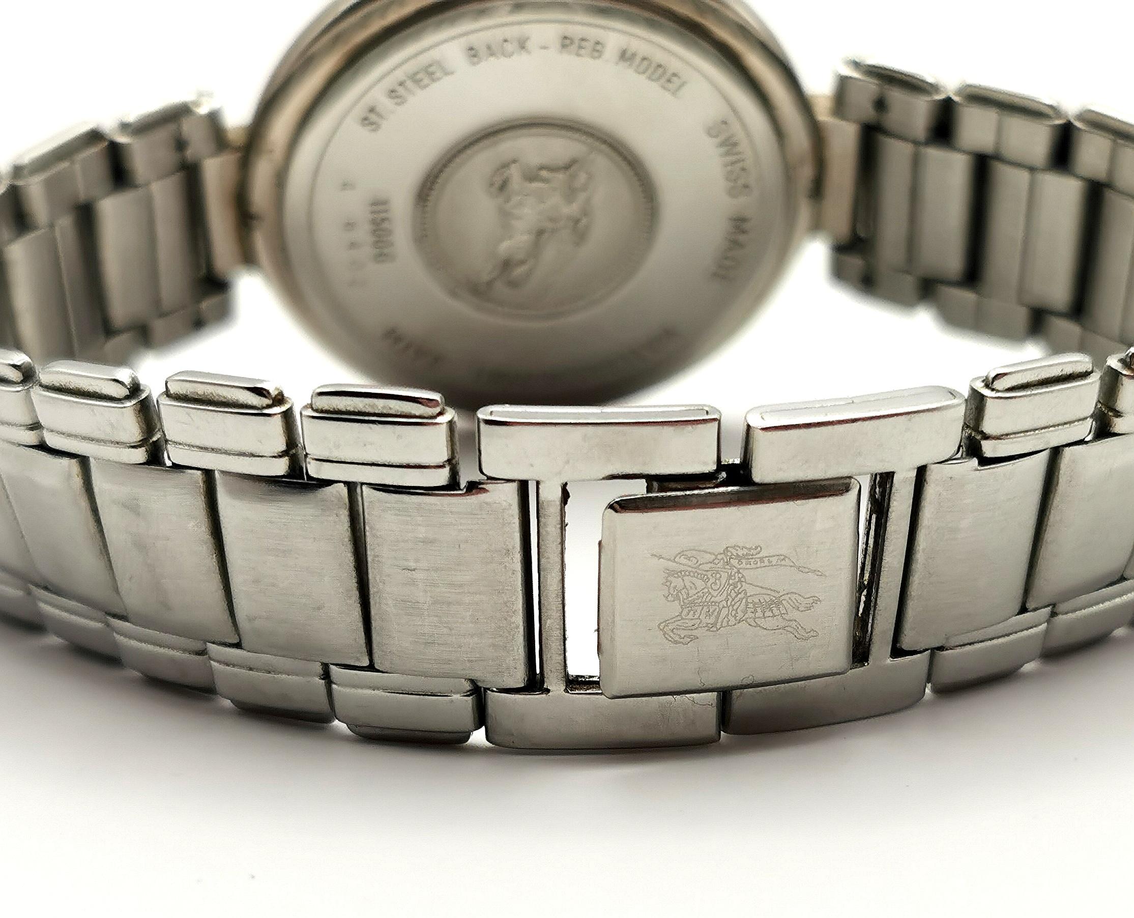 Montre-bracelet vintage en acier Burberry pour homme 2