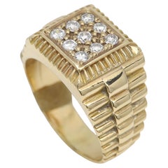 Vintage Herren Diamant Ring Cluster Diamanten Männer Ring 14 Karat Gold