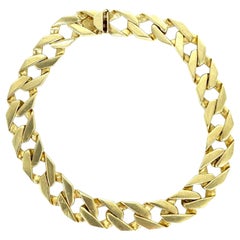 Vintage Men’s Fancy Curbed Cuban Link Bracelet 14k Gold