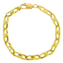 Vintage Men’s Fancy Curbed Link Bracelet 14k Gold