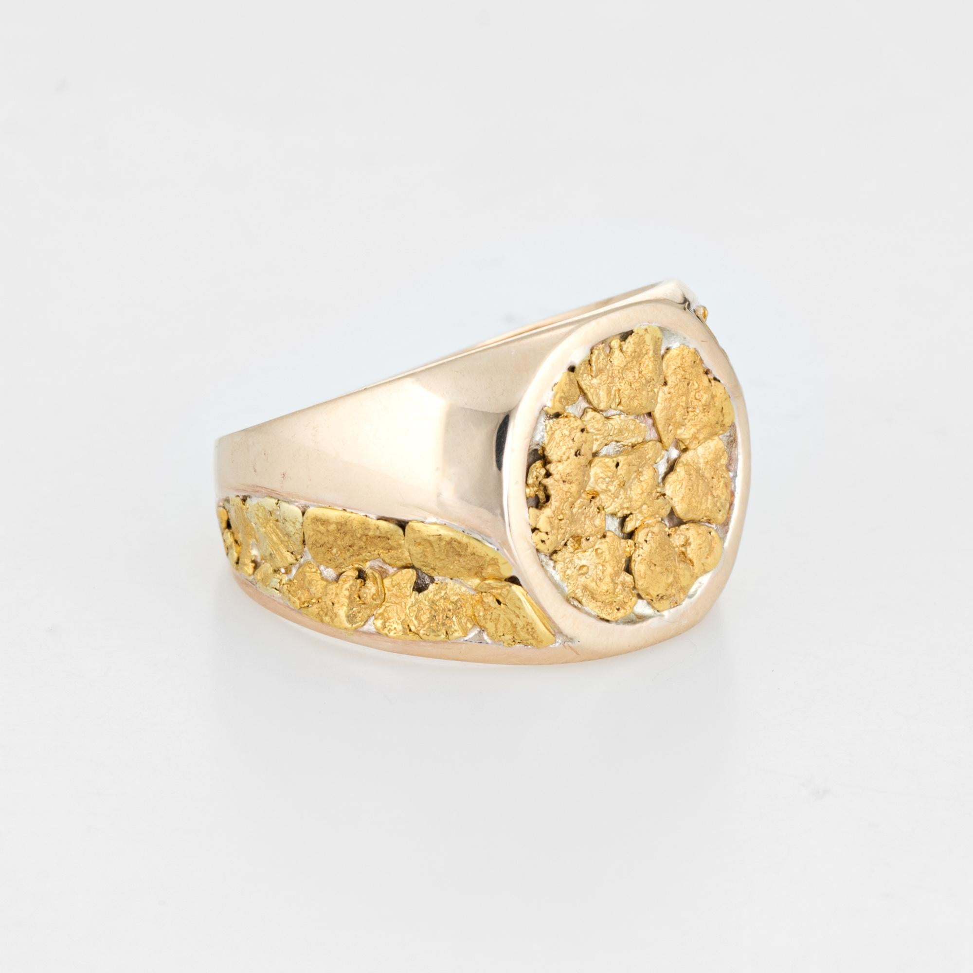 mens vintage gold nugget ring