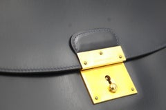 Vintage Men's Hermes Clutch in Box Navy Leather