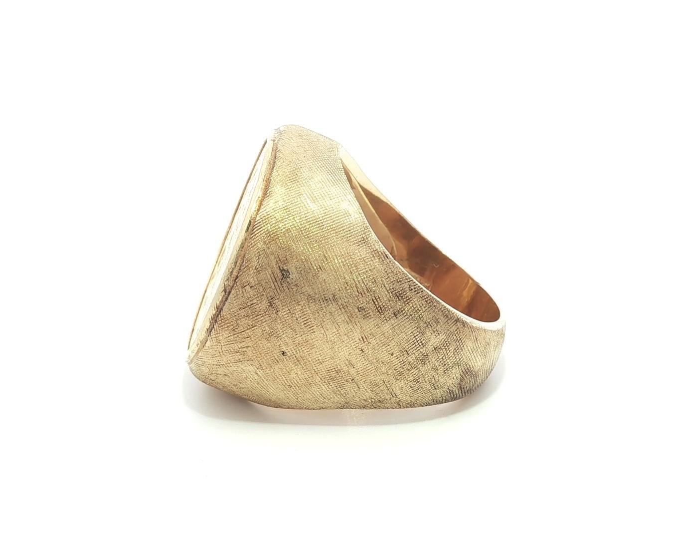 Anello da uomo grande e pesante in oro giallo del 1914 con moneta da 5 dollari e testa indiana in vendita 5