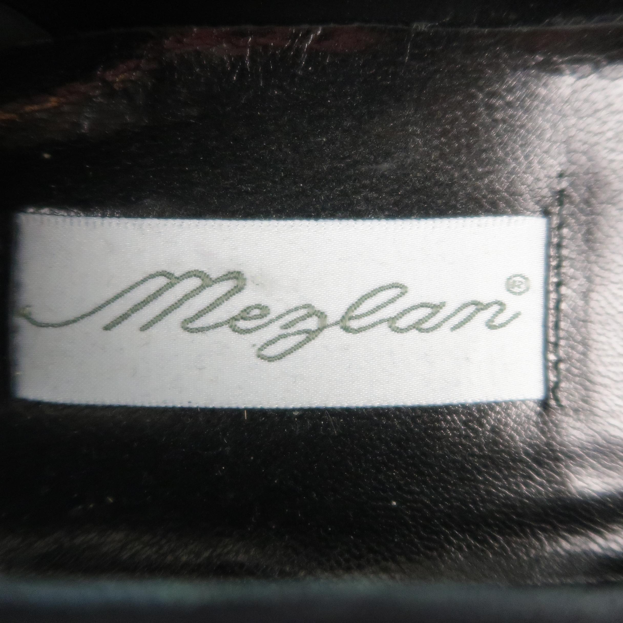 Vintage Men's MEZLAN Size 13 Black Patent Leather & Satin Tuxedo Loafers 3