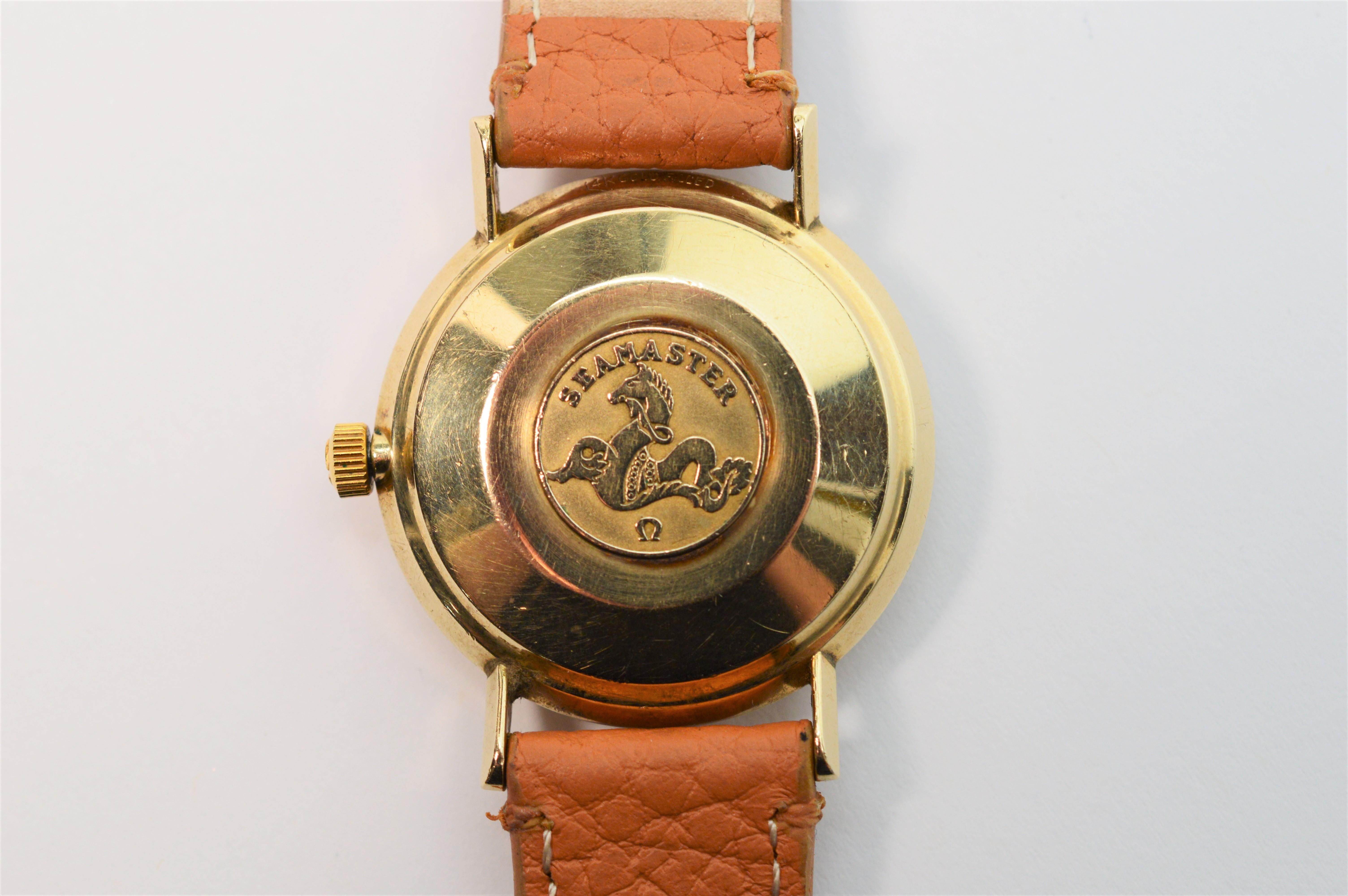 Vintage Herren Omega Seamaster Automatik-Armbanduhr im Zustand „Gut“ in Mount Kisco, NY