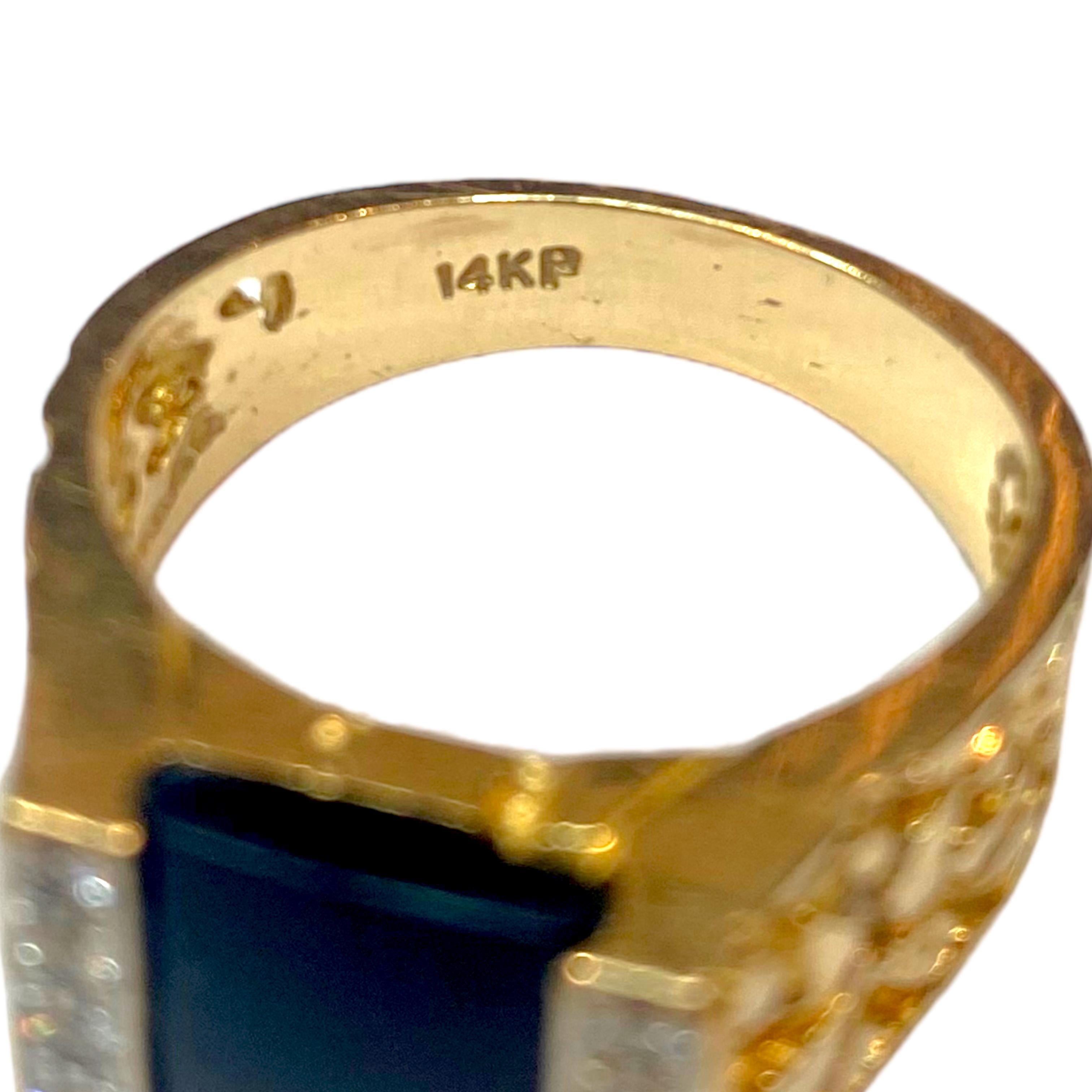 Vintage Men's Onyx & Diamond Gold Ring 1