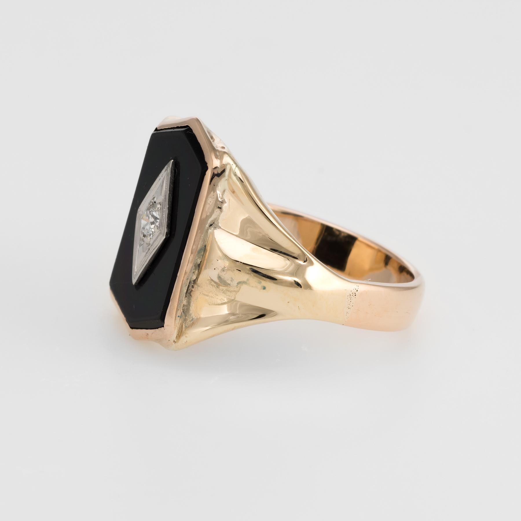 mens onyx and diamond ring