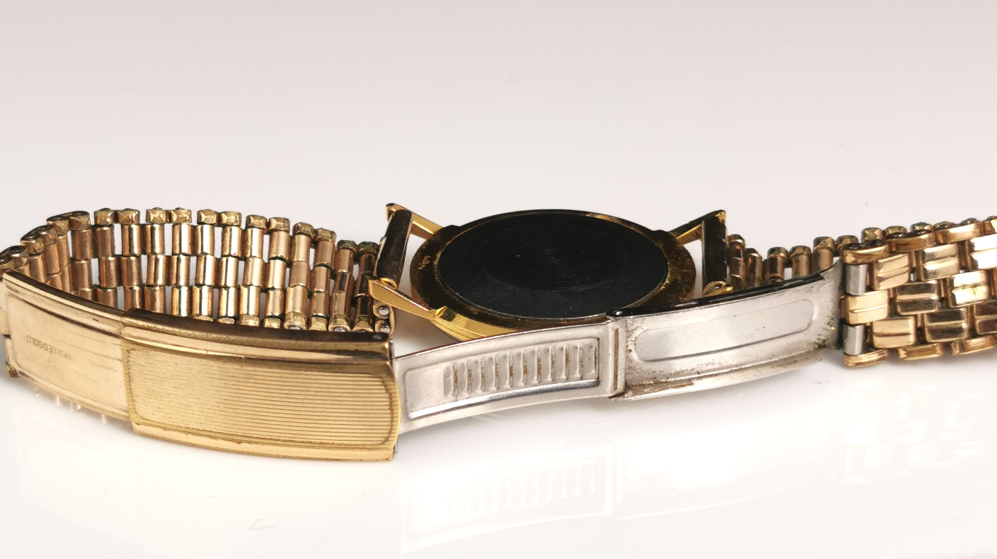 Vintage Mens Poljot wristwatch, rolled gold, C1960s  5
