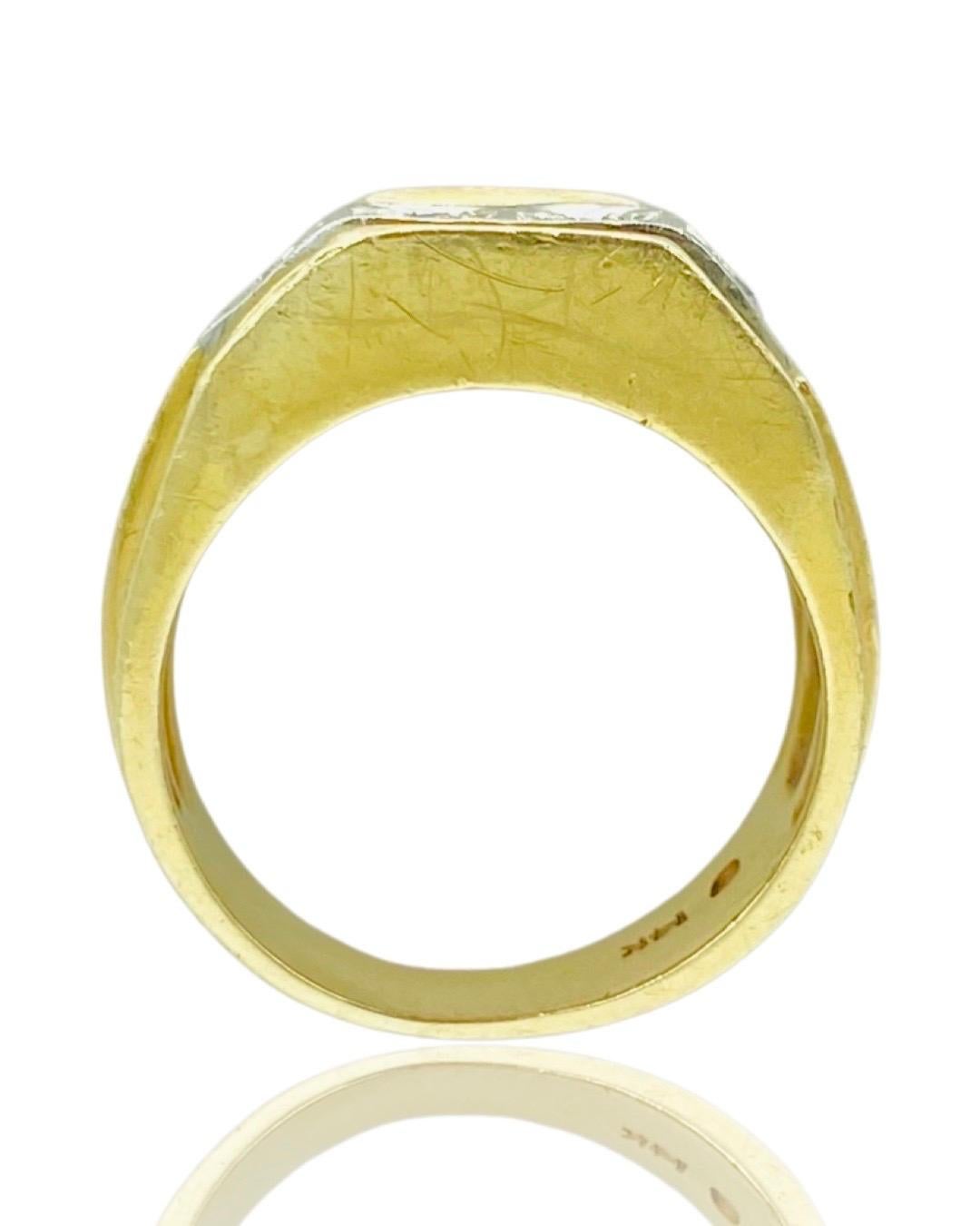 Vintage Men’s Two-Tone 0.20 Carat Diamond Ring 14k Gold 1