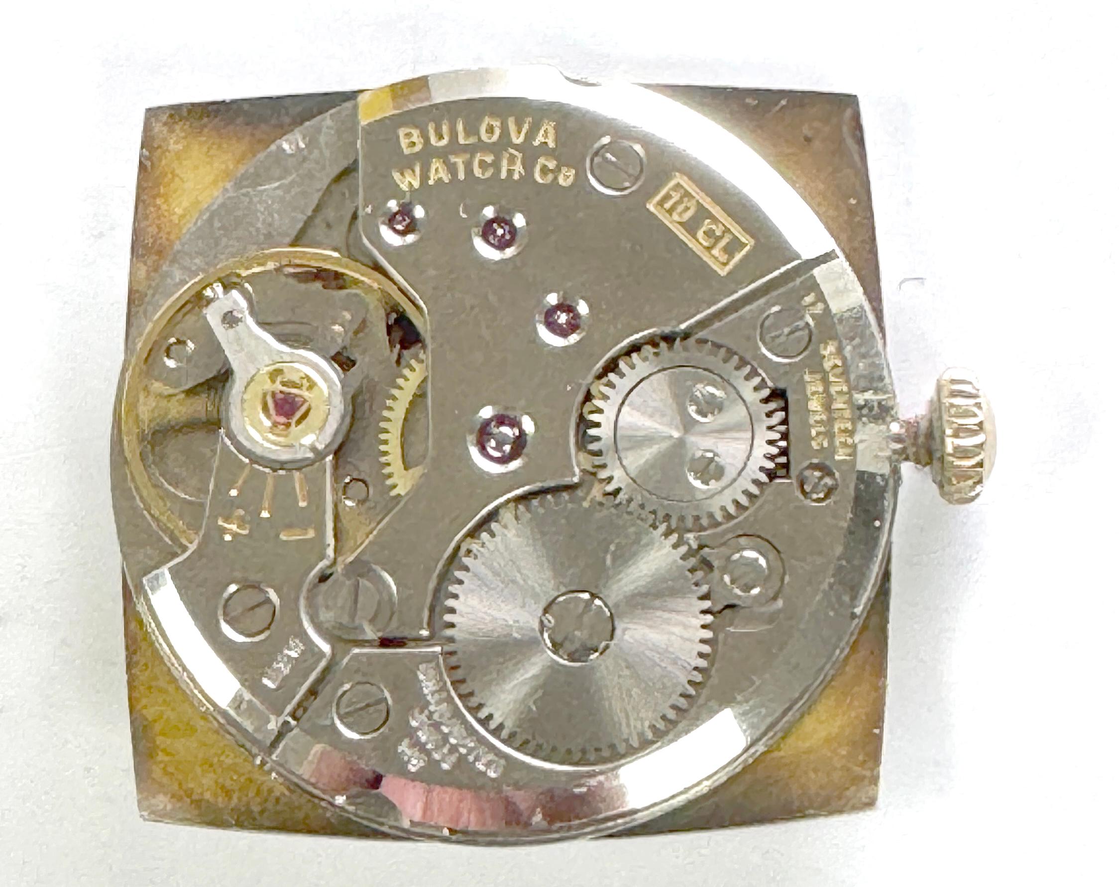 Vintage Mens Unique Bulova Armbanduhr Handaufzug Antik Retro 1950er Jahre für Damen oder Herren im Angebot
