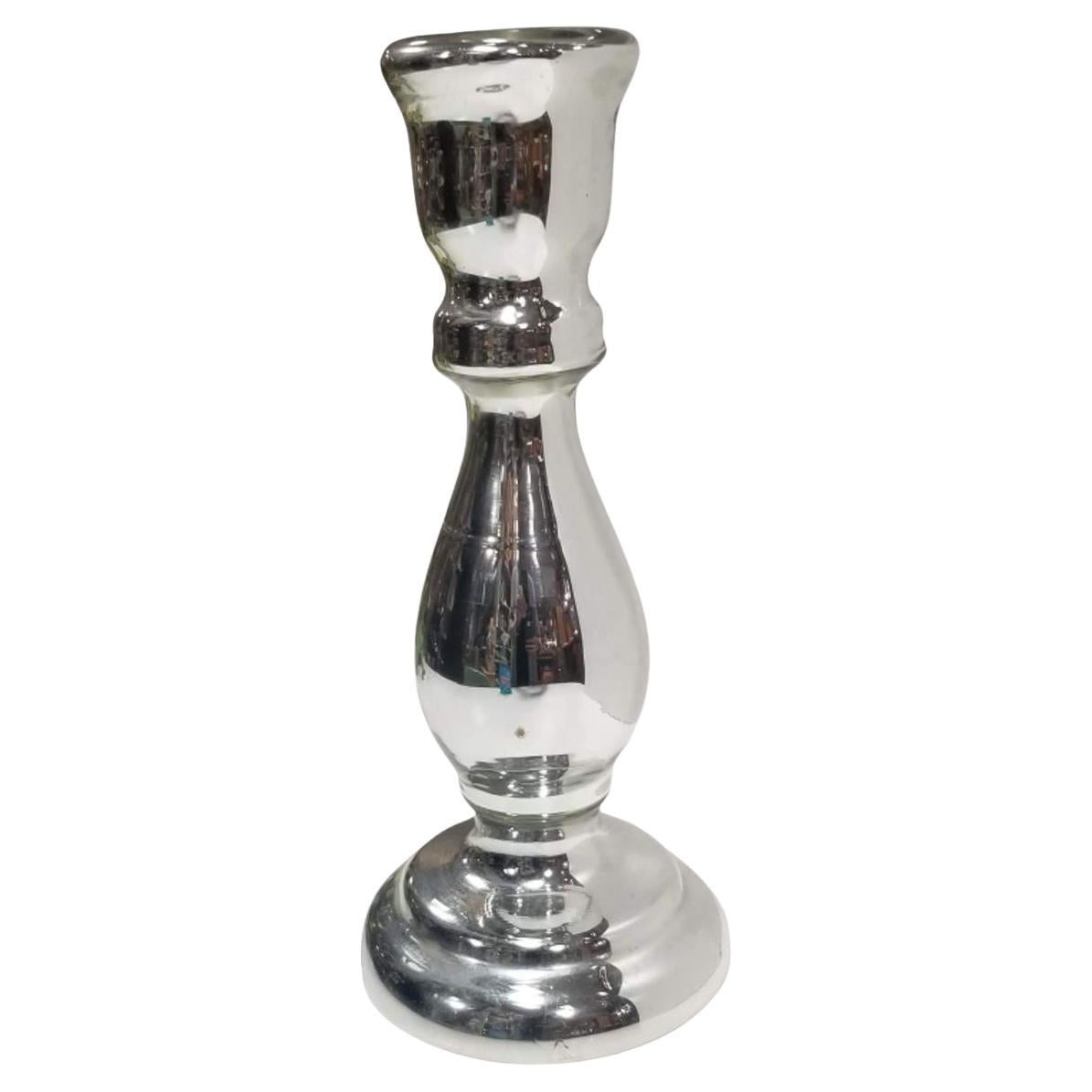 Vintage Mercury Glass Candlestick Holder