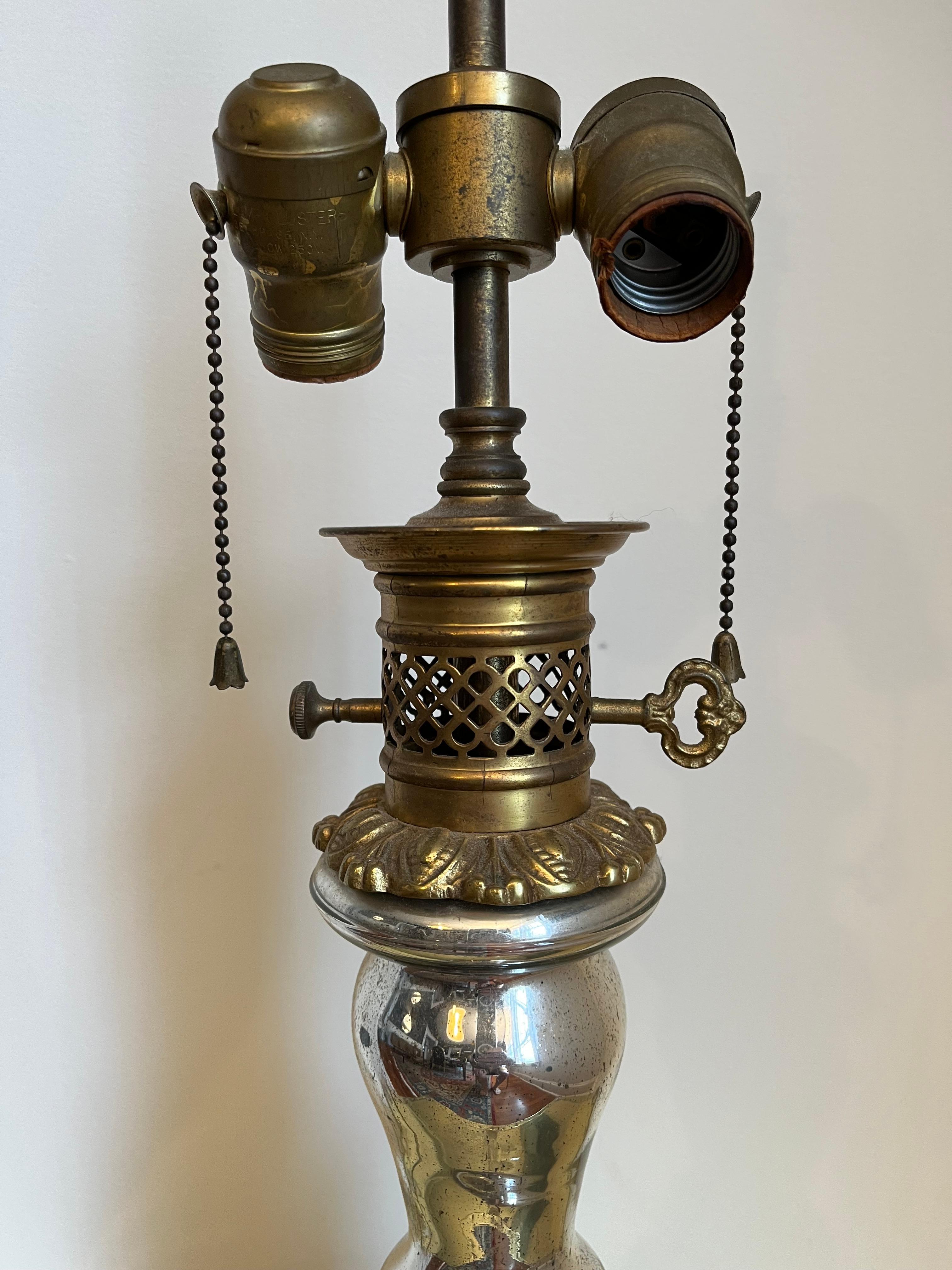Américain Lampe française vintage en verre mercuré Warren Kessler New York en vente