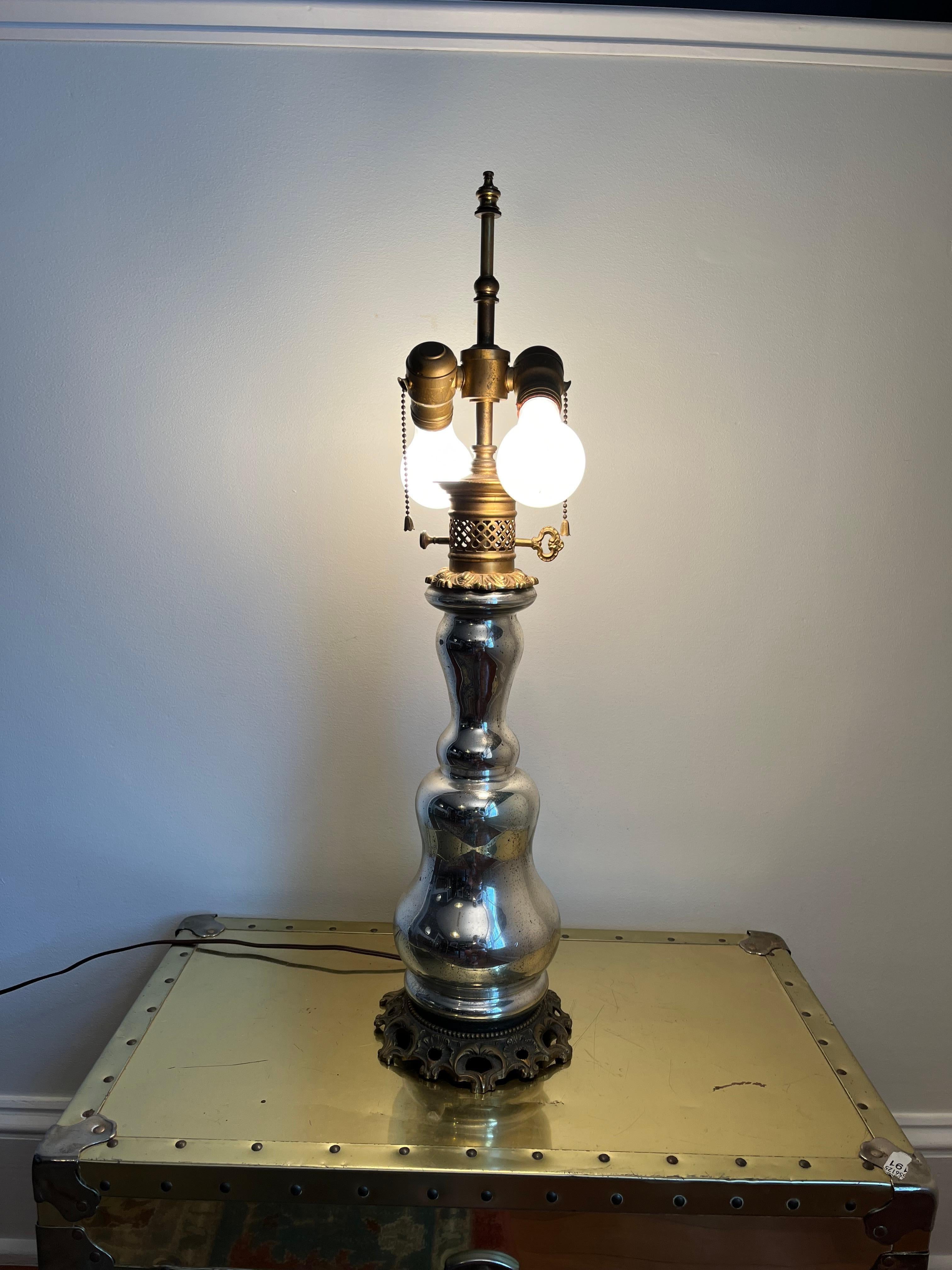 Französische Vintage-Lampe aus Quecksilberglas, Warren Kessler, New York (Mercury-Glas) im Angebot