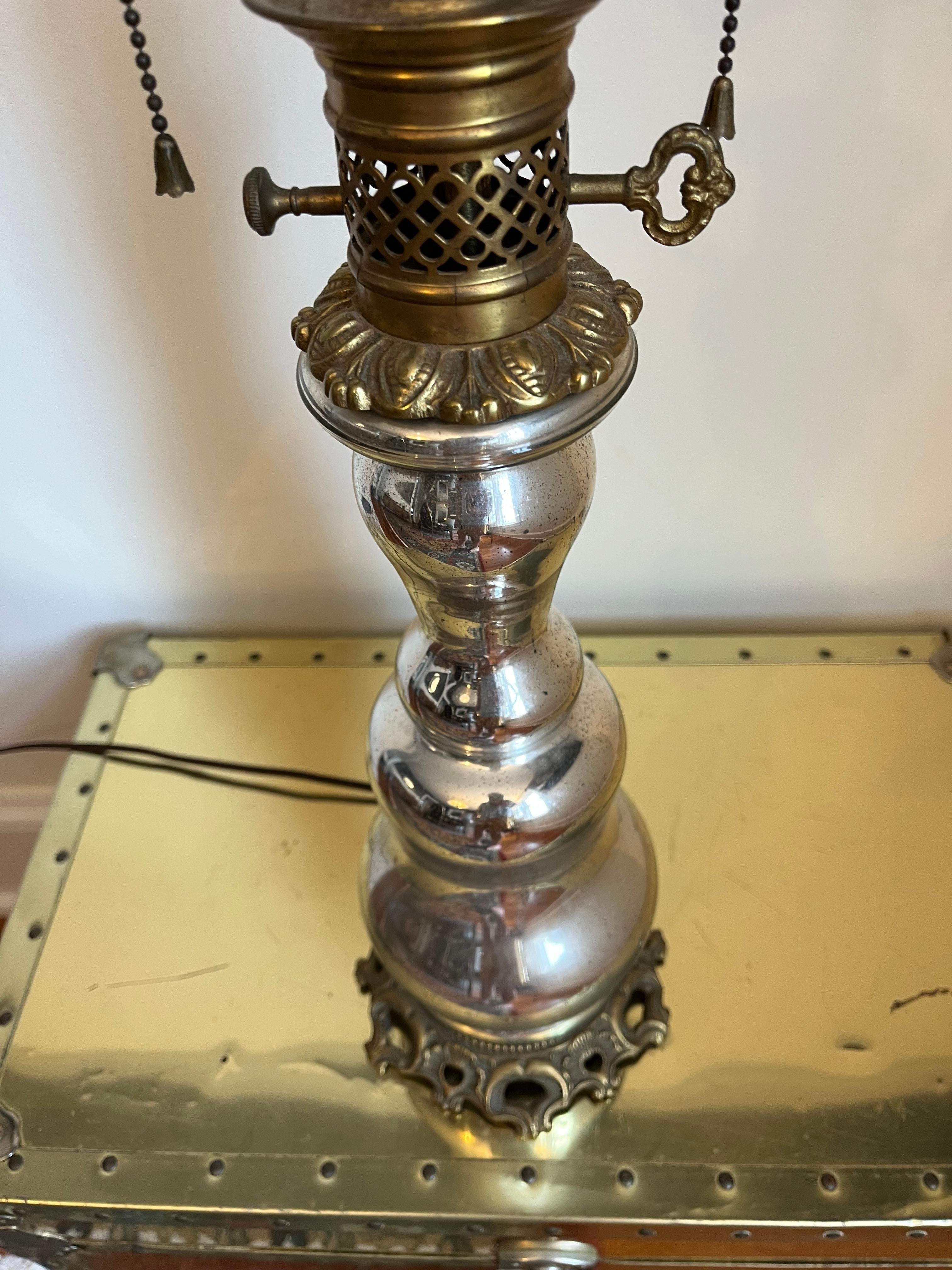 Vintage Mercury Glass French Lamp Warren Kessler New York For Sale 2