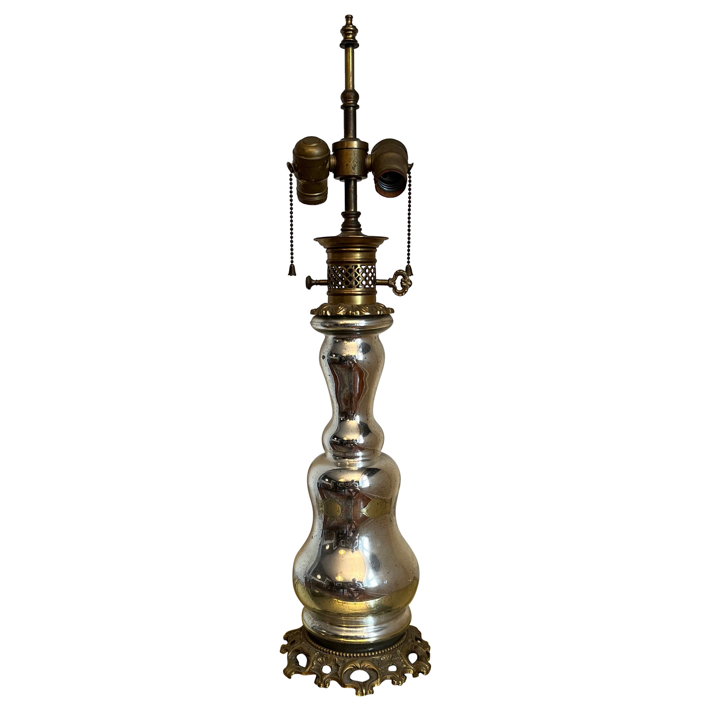 Lampe française vintage en verre mercuré Warren Kessler New York