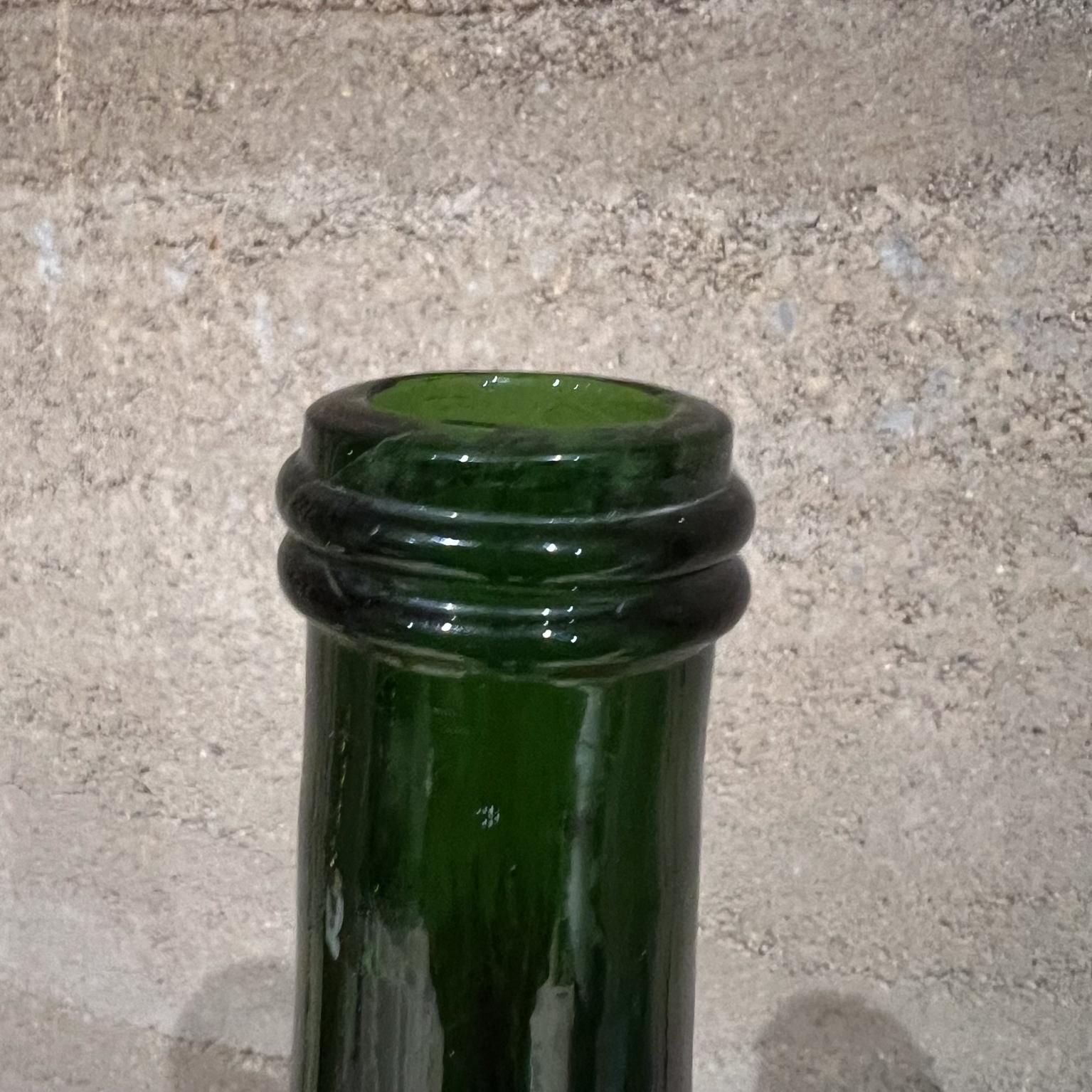 Vintage Mercury Glass Green Bottle For Sale 2