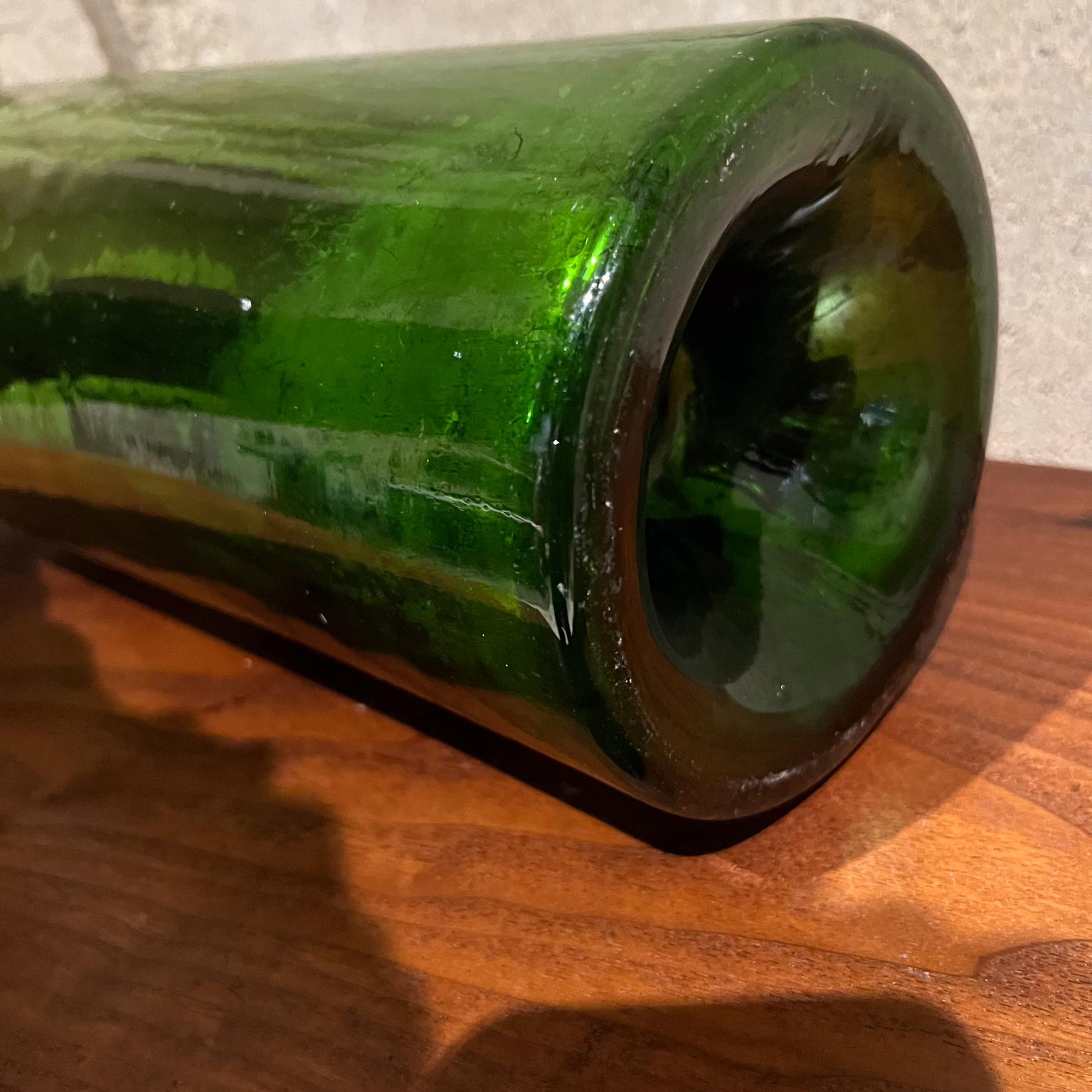 Vintage Mercury Glass Green Bottle For Sale 2