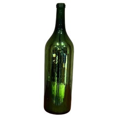 Antique Mercury Glass Green Bottle
