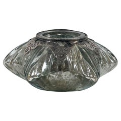 Bougeoir étoile en verre mercure vintage, années 1950