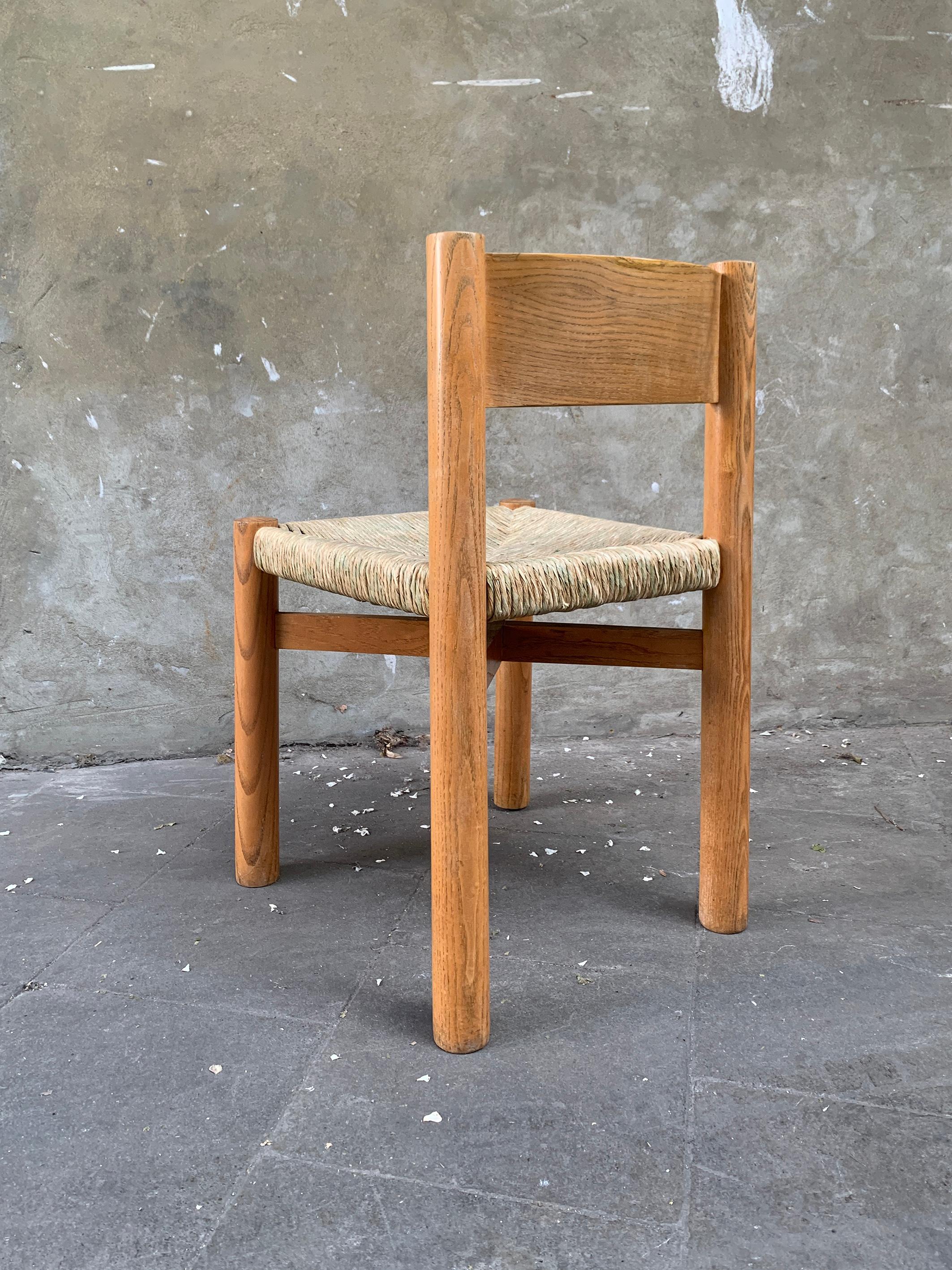 Vintage Meribel Dining Chair by Charlotte Perriand, Steph Simon, Paris, 1960s In Good Condition In Vorst, BE