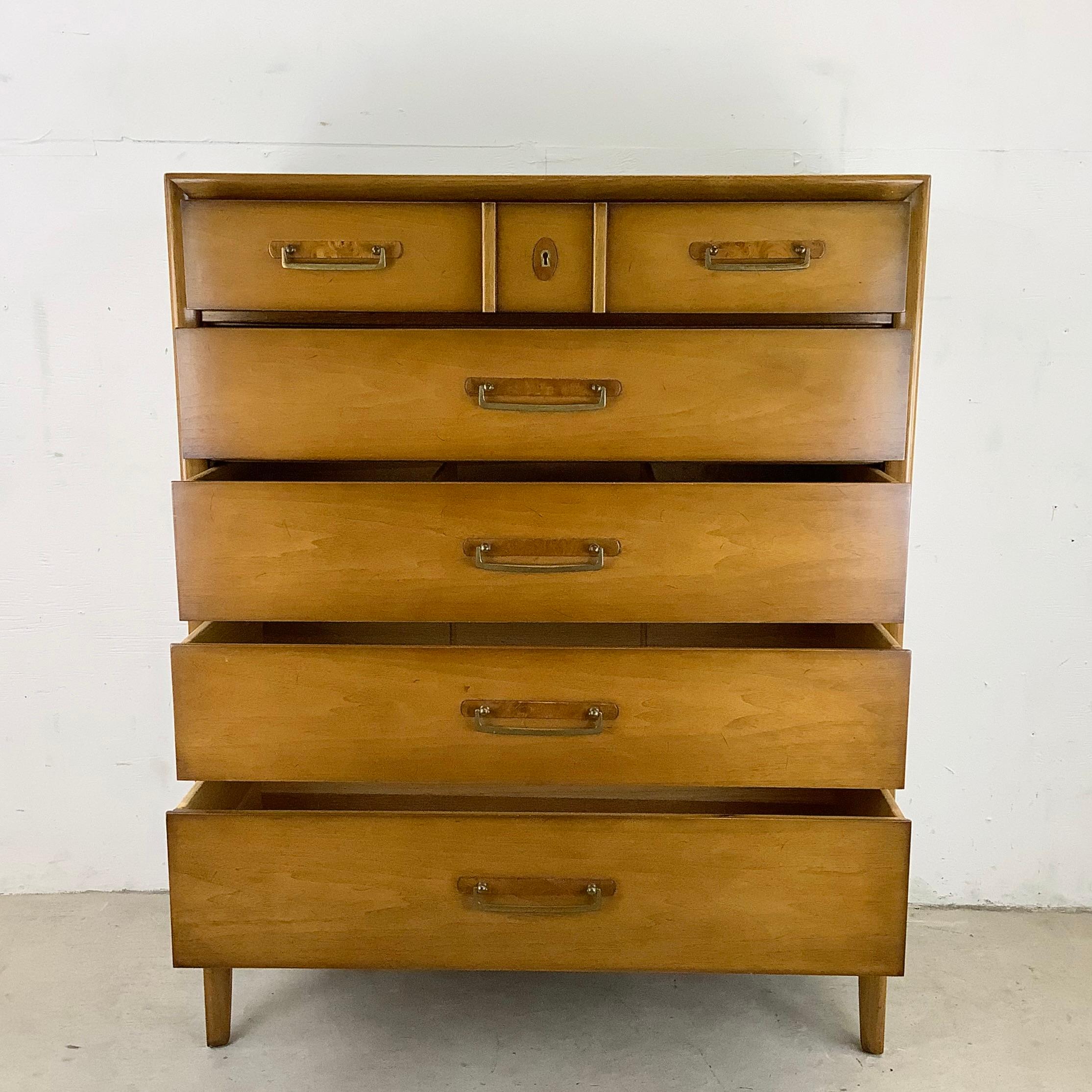 This mid-century highboy dresser from the Drexel 