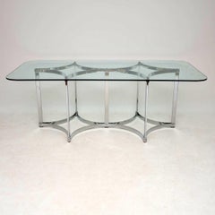 Vintage Merrow Associates Dining Table in Chrome & Glass, 1970s