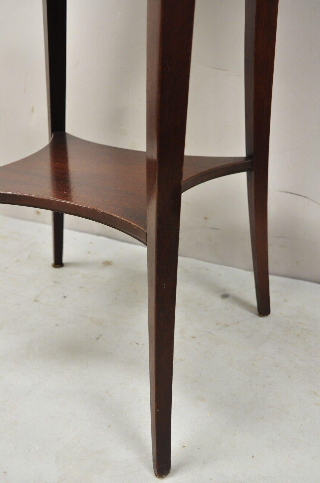 Vintage Mersman Mahogany Regency Style Round Saber Leg Side End Table For Sale 1