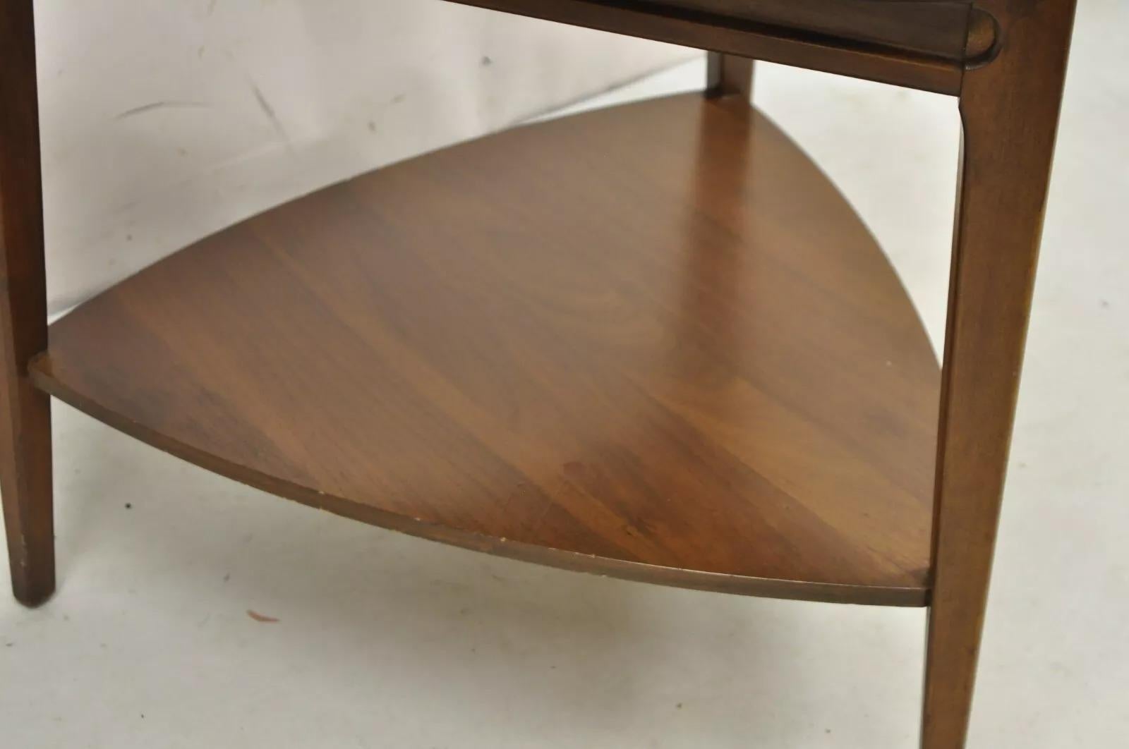 Mid-Century Modern Vintage Mersman Mid Century Modern Walnut and Formica Top Guitar Pick Side Table