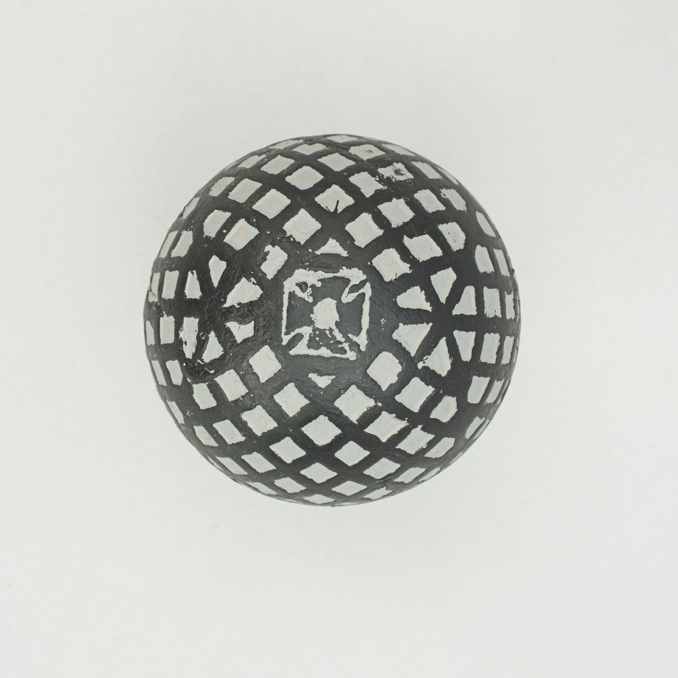Sporting Art Vintage Mesh Pattern Golf Ball, Rubber Core Maltese Cross, circa 1920