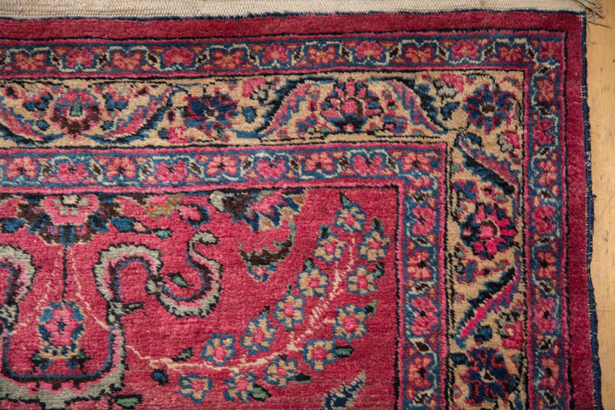 Hand-Knotted Vintage Meshed Rug Runner For Sale