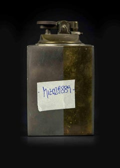 Vintage Metal and Brass Lighter, Italy, Mid-20th Century