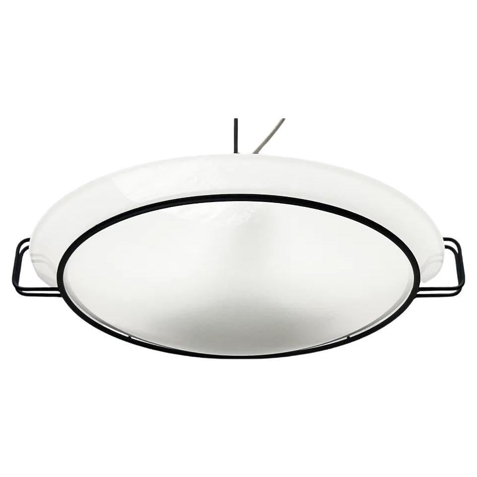 Lampada da soffitto in metallo e vetro vintage di Kalmar, anni '80